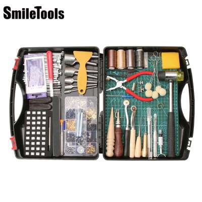 Leather Craft DIY Tools Kit for Hand Sewing Stitching,Stamping Set and Saddle Making,Stitching Carving